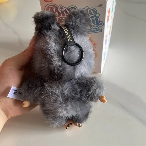 Pop Mart Labubu Gray Furry Doll with Colorful Eyes